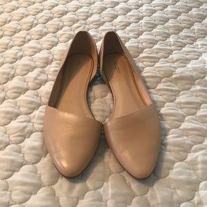 ALDO nude leather cutout flats